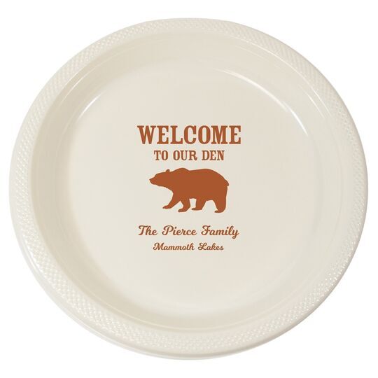 Welcome To Our Den Plastic Plates